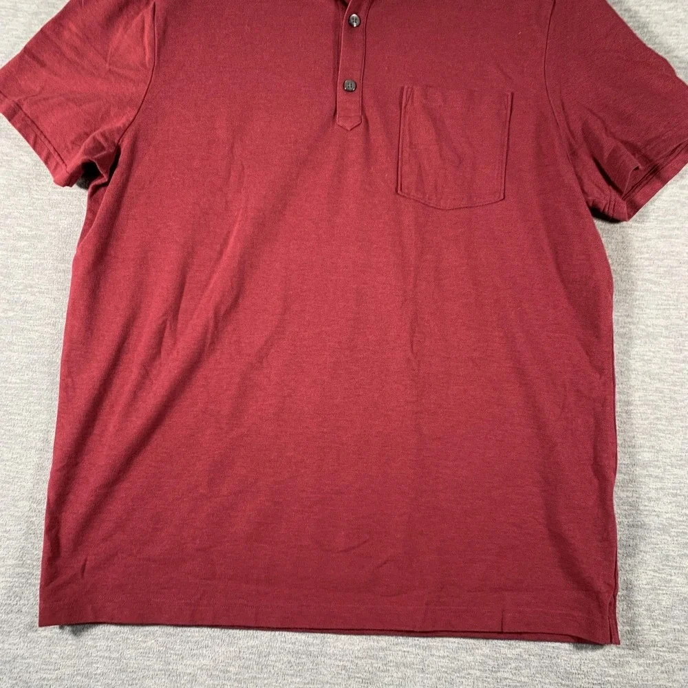 Banana Republic Polo Shirt Mens XL Red Performance Pique Pocket Stretch